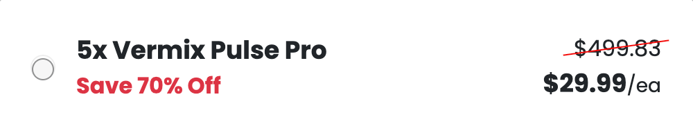 Vermix Pulse Pro Massive 70% Discount For Five Package